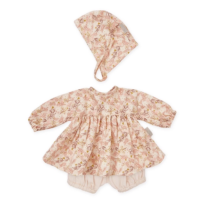 Doll's clothing set & bonnet - GOTS aurora