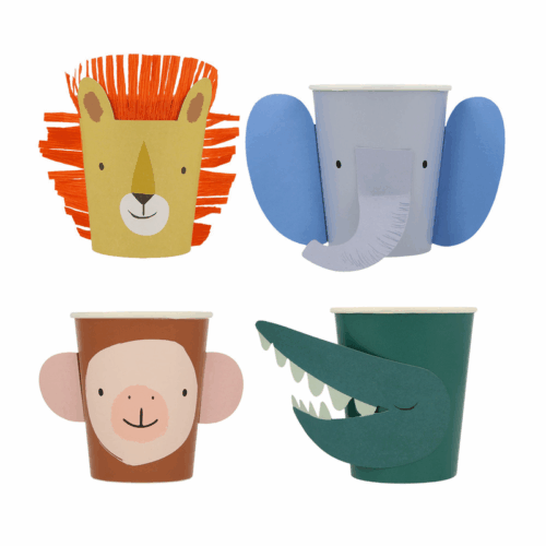 Animal parade cups (x8)