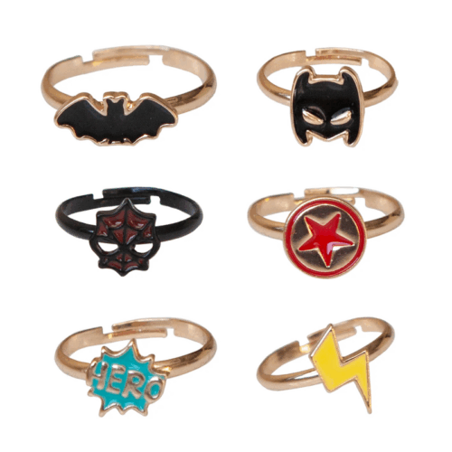 Superhero Rings, 6 styles assorted