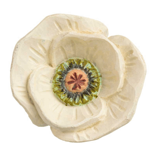 Cabinet Knob – White Poppy