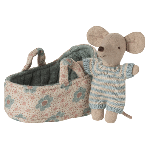 Baby mouse in carry cot - Blue
