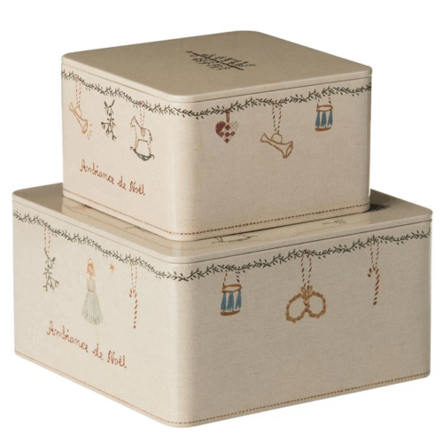 Metal box, ambiance de Noël - 2pcs set