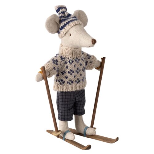 Winter mouse with ski set and hat - Dad