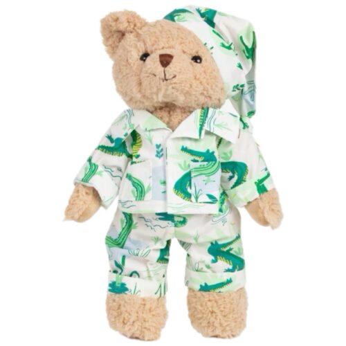 Teddy Bear With Crocodile Print Pyjamas