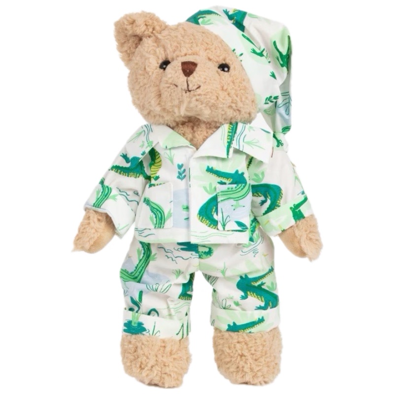 Teddy Bear With Crocodile Print Pyjamas