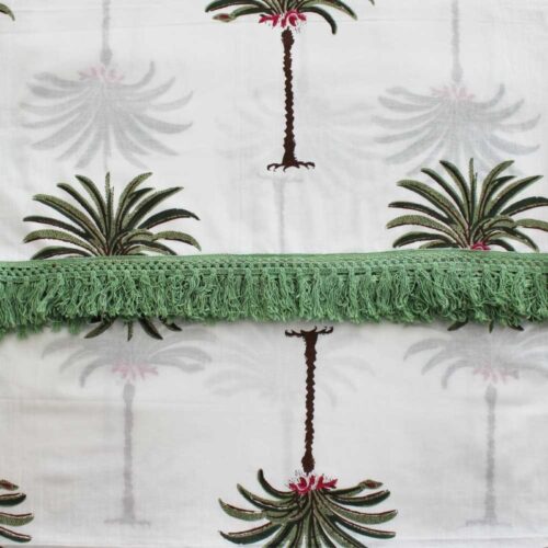 Green Palm Tree Block Printed Sarong
