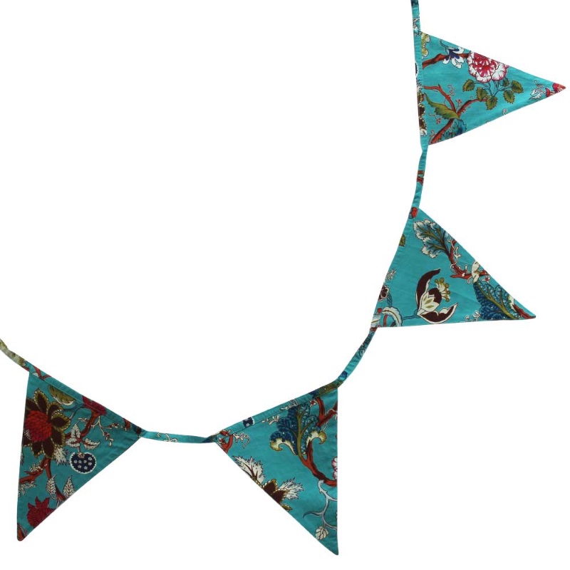 Teal Exotic Flower Bunting - Image 2
