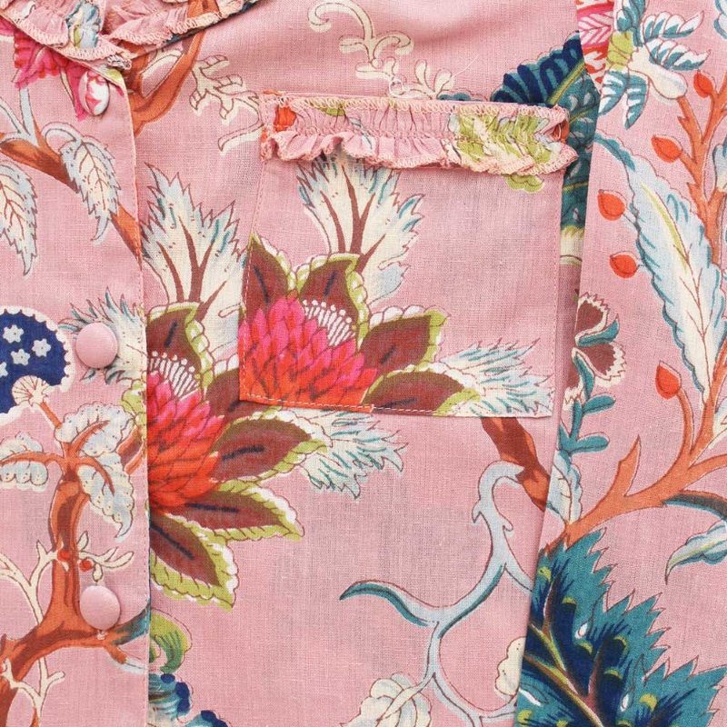 Dusky Pink Flower Print Pyjamas - Image 3