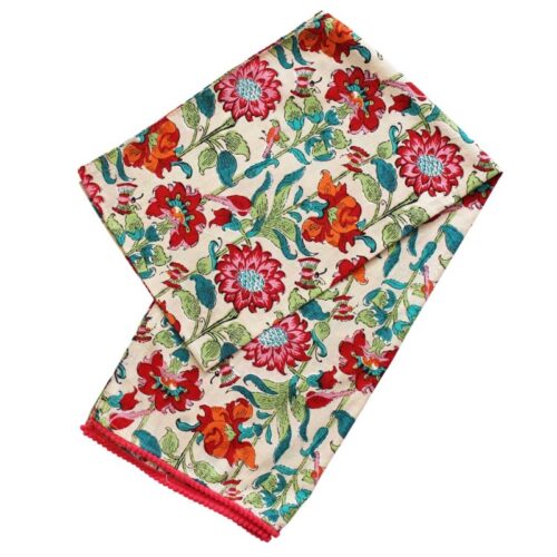 Floral garden cotton scarf