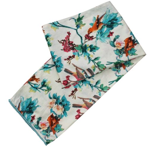 Turquoise Hummingbird Scarf
