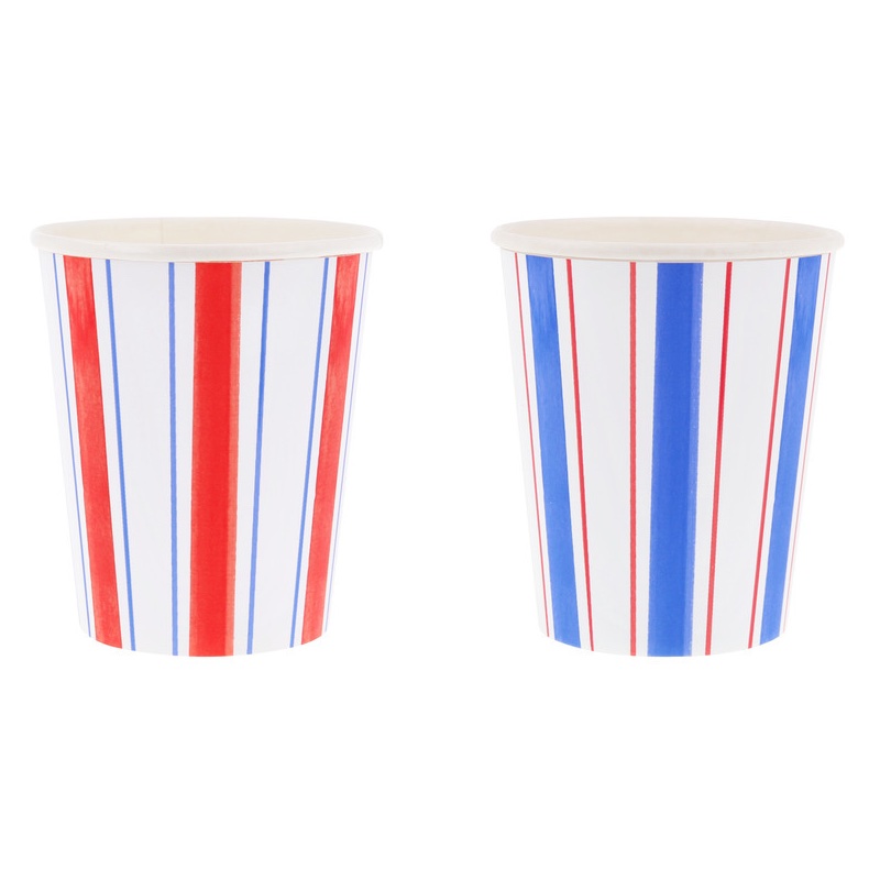 Nautical striped cups (x8) - Image 3