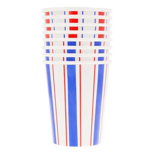 Nautical striped cups (x8)
