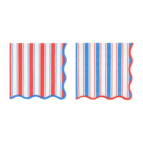 Nautical striped small napkins (x16)