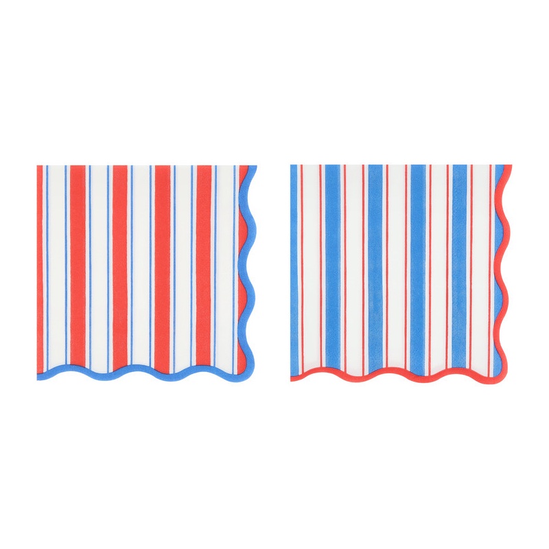 Nautical striped small napkins (x16)
