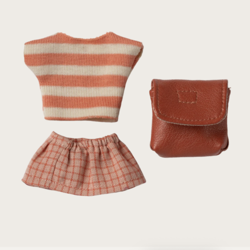 Clothes and Bag, Big sister mouse - Coral