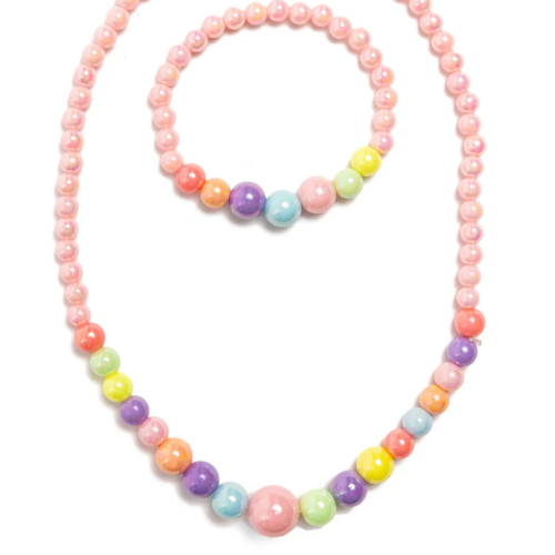 Pearly Pastel Necklace & Bracelet set