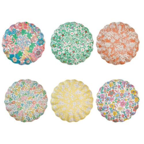 Meri Meri x Liberty garden party floral reusable small plates (6x)