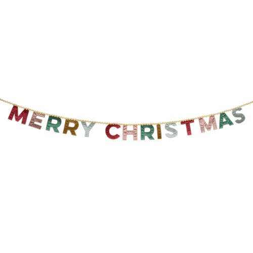 Merry Christmas velvet pennant garland