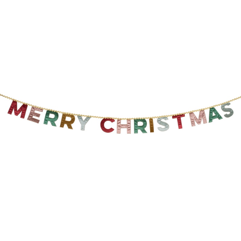 Merry Christmas velvet pennant garland