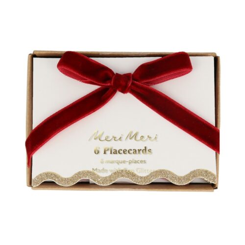 Velvet bow place cards