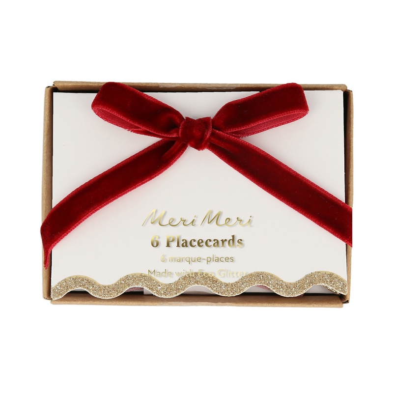 Velvet bow place cards