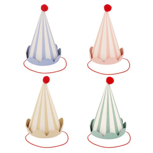 Pastel Striped Party Hats
