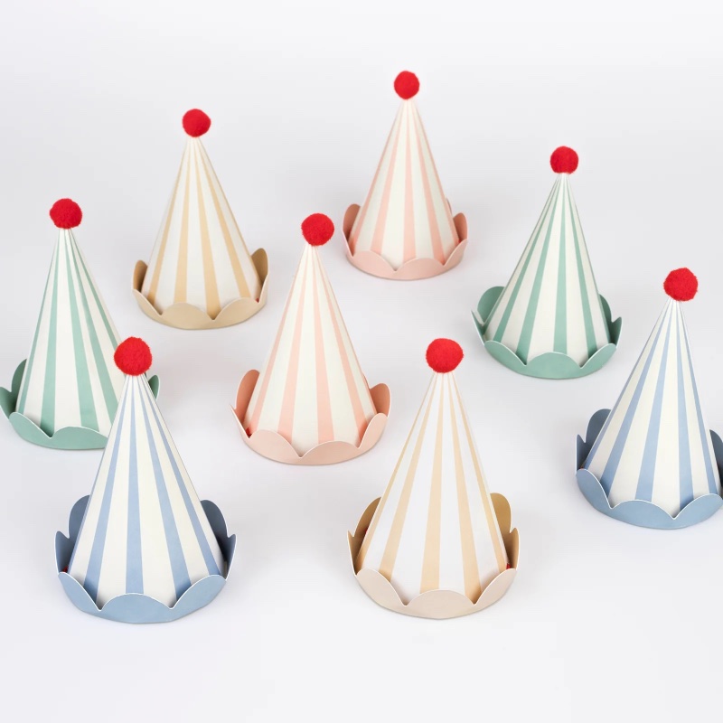 Pastel Striped Party Hats - Image 2