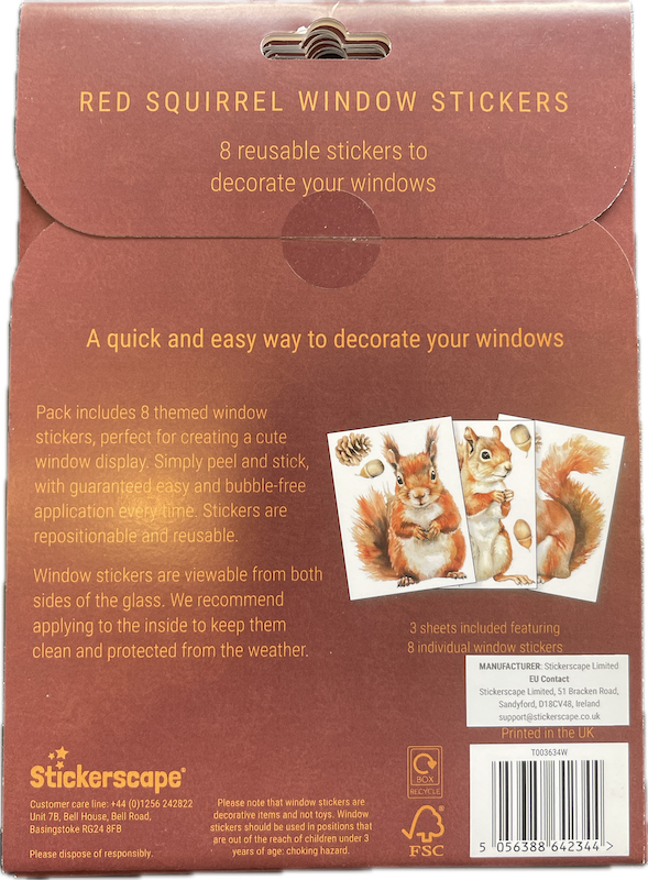 Stickerscape Red Squirrel window stickers - Image 2