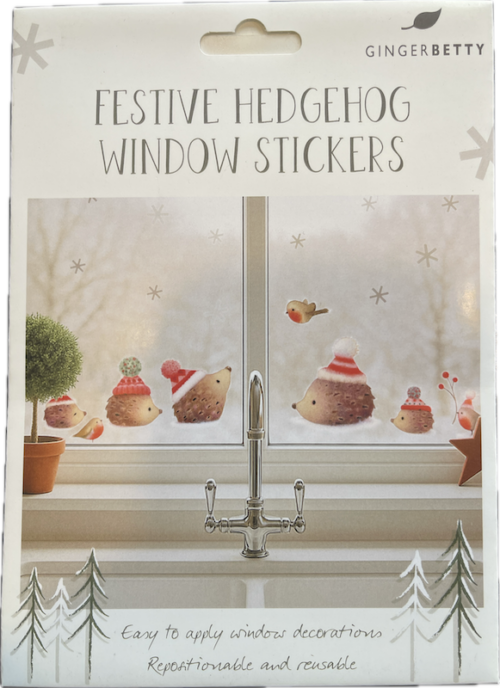 Stickerscape Festive Hedgehog window stickers
